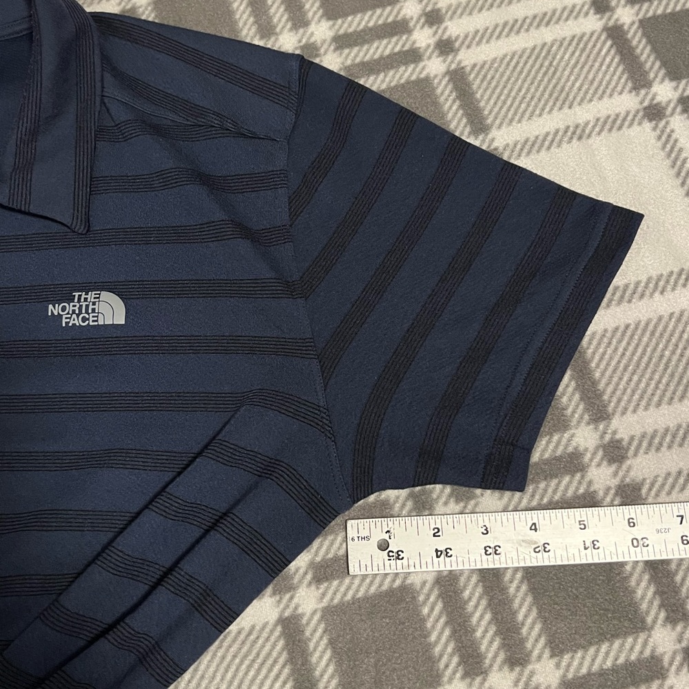 The North Face Navy Striped Polo Shirt- Flashdry- Men’s XL - Picture 13 of 16